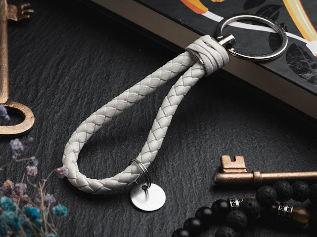 Ремінці для ключів з кільцем. Колір білий. 12см, фото 1