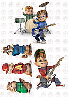 Вафельна картинка на торт Елвін та бурундуки (100216)