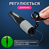 Скакалка з лічильником стрибків, швидкісна скакалка для кросфіту схуднення 3 м сіра (1215), фото 3