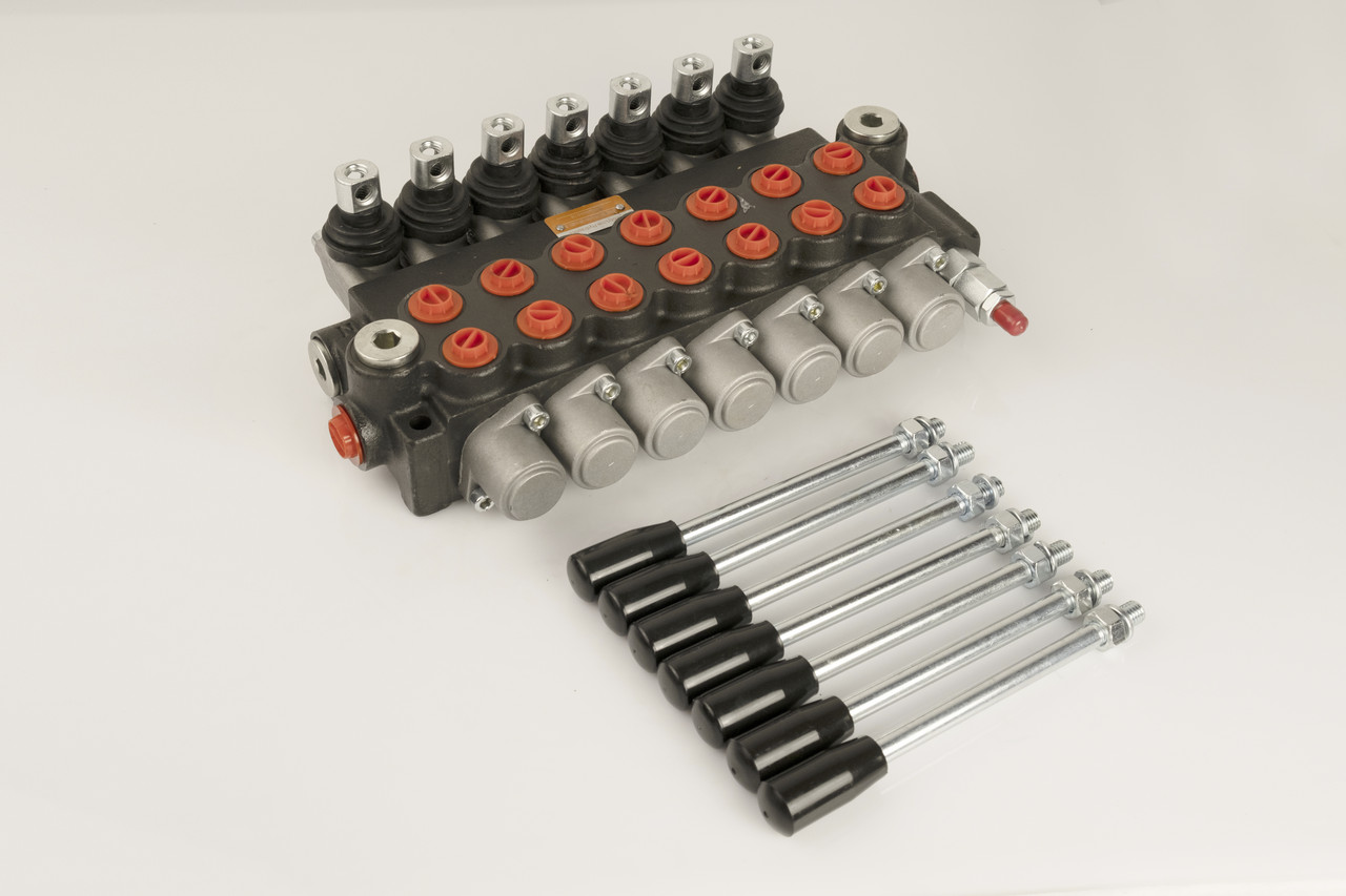 Гідророзподілювач 07P40A1A1A1A1A1A1A1GKZ1-20 моноблочний 7-ми секційний ручний, Pmax 250 Бар, Qmax 40 л/хв.