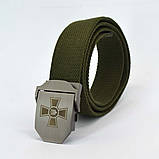 Ремінь тактичний з пряжкою «Хрест ЗСУ» оливковий, фото 3