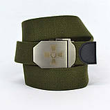 Ремінь тактичний з пряжкою «Хрест ЗСУ» оливковий, фото 2