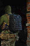 Чорний армійський рюкзак для ЗСУ штурмовий міцний 25л Стохід з відділеннями для документів, фото 3