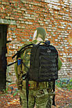 Чорний армійський рюкзак для ЗСУ штурмовий міцний 25л Стохід з відділеннями для документів, фото 5