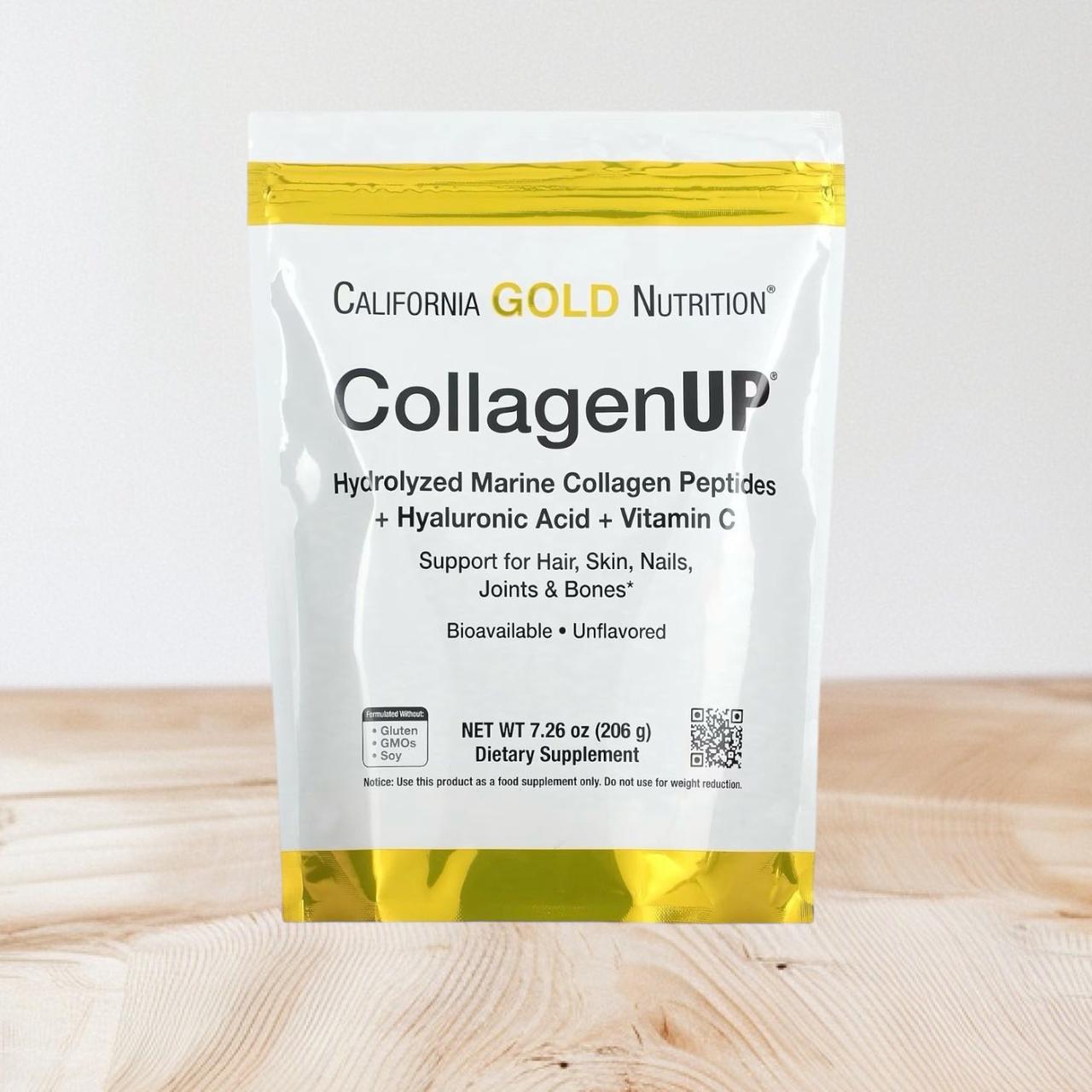 Морський колаген з гіалуроновою кислотою та вітаміном C 5000 California GOLD Nutrition CollagenUP 206 г