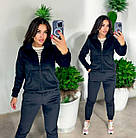 Жіночий велюровий костюм фіолетовий теплий на флісі з капюшоном, фото 4