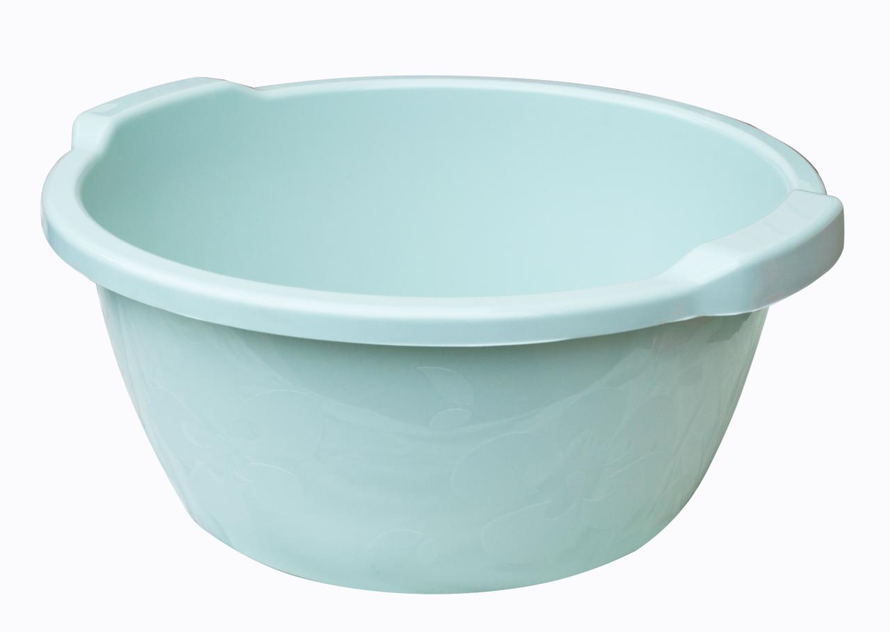 Таз пластиковий 15 літрів Незабудка аквамарин Ø 41 см h=17 см (ПолімерАгро)