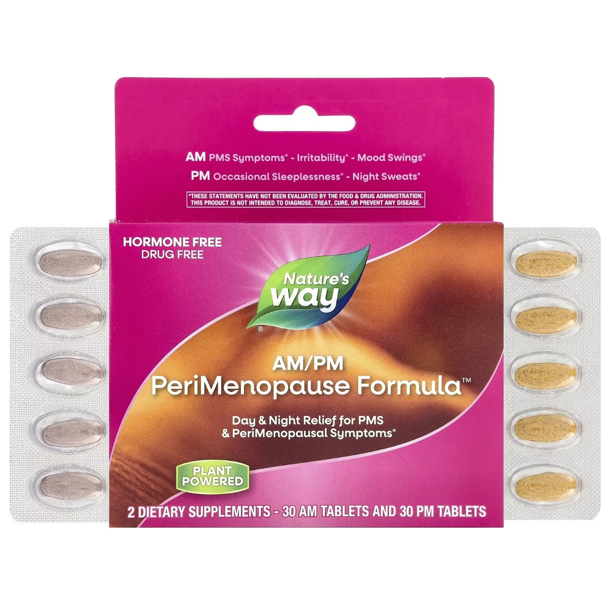 Жіноче здоров'я при пременопаузі, день/ніч, AM/PM  PeriMenopause Formula, Nature's Way, 60 таблеток