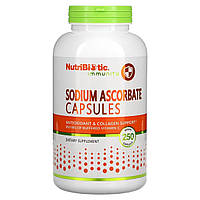 Аскорбат натрію, Sodium Ascorbate, NutriBiotic, 250 вегетаріанських капсул