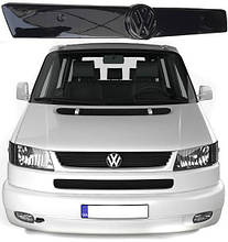 Зимова накладка на рещітку (захист) на Volkswagen T-4+ 2000-2003 ВЕРХ глянец (FLY)
