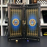 Нарди скляні у поєднанні з деревом подарункові Скорпіон 60×30×6см, фото 3