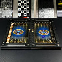 Нарди скляні у поєднанні з деревом подарункові Скорпіон 60×30×6см, фото 4