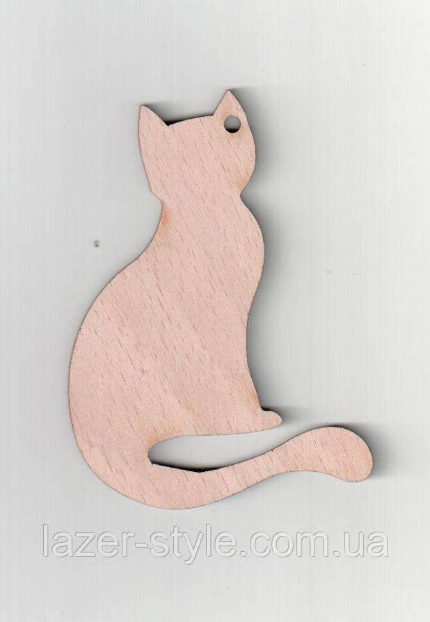 Дерев'яна заготовка під розпис і декупаж Кіт, фото 1