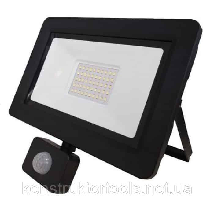 Лед прожектор із датчиком руху 50W  ASLAN/S-50 LED 6400K 5750Lm IP65, фото 1