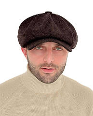 Кепка чоловіча восьмиклинка Хуліганка темно-коричнева з вовни