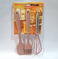 Силіконовий набір для кухні 3 предмети А-Плюс 1903G бежевий