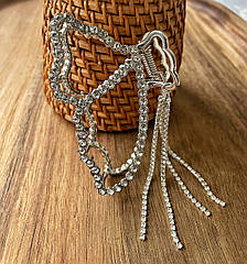 Краби для волосся оптом метал/стрази 8*5 см 6шт/уп МЕТЕЛИКИ СРІБНІ