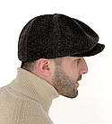Кепка чоловіча восьмиклинка Гаврош чорна з вовни, фото 2