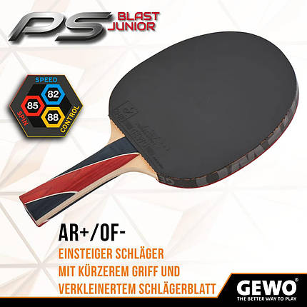 Ракетка для настільного тенісу Gewo PS Blast Junior FL (Red/Black), фото 3
