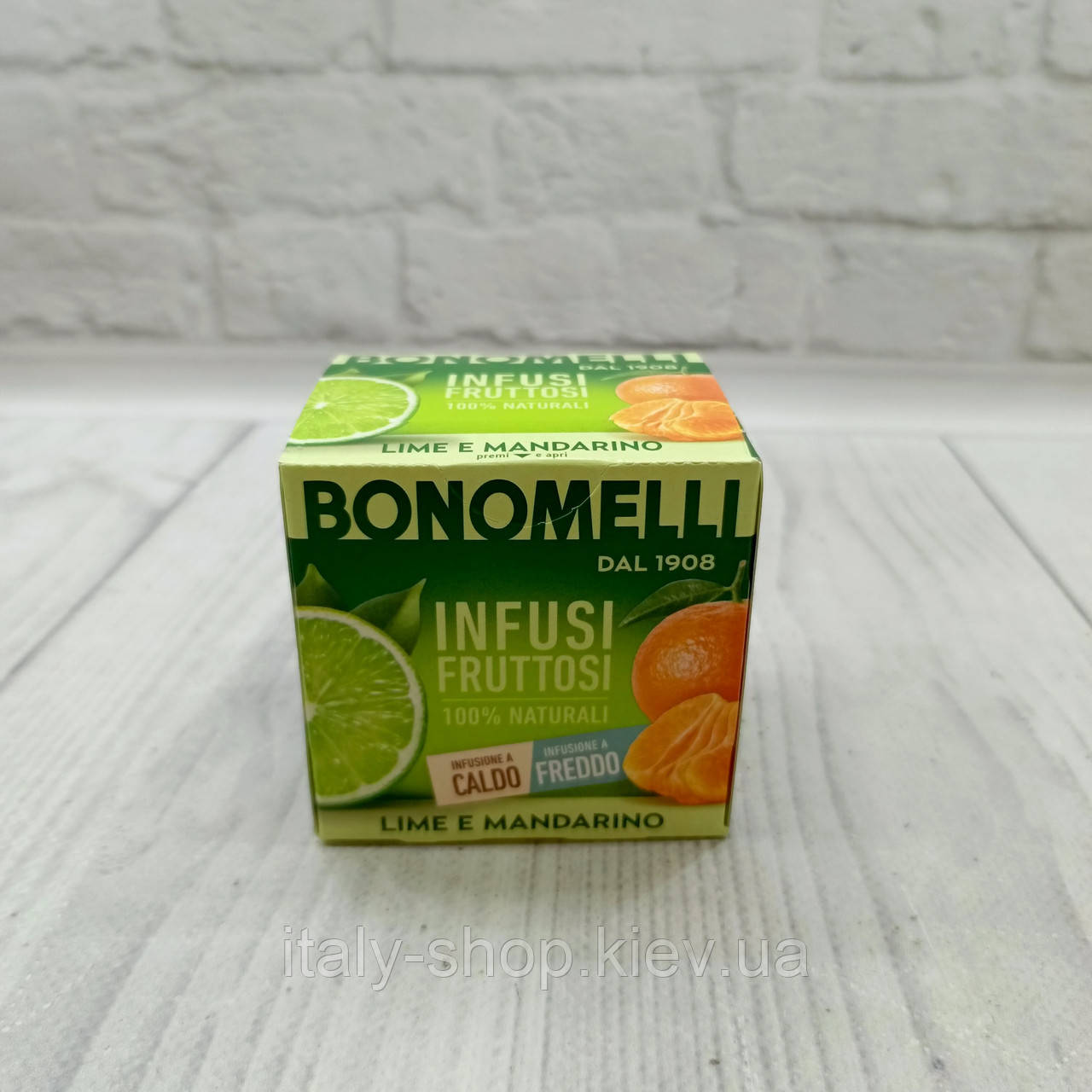 Чай-настій 100% натуральний фруктовий Bonomelli з лаймом та мандарином 12 пакетиків, Італія, фото 1
