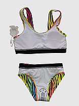 Дитячий підлітковий купальник зебра Fuba 1857 жовтий 34 36 38 40 42 розмір, фото 5