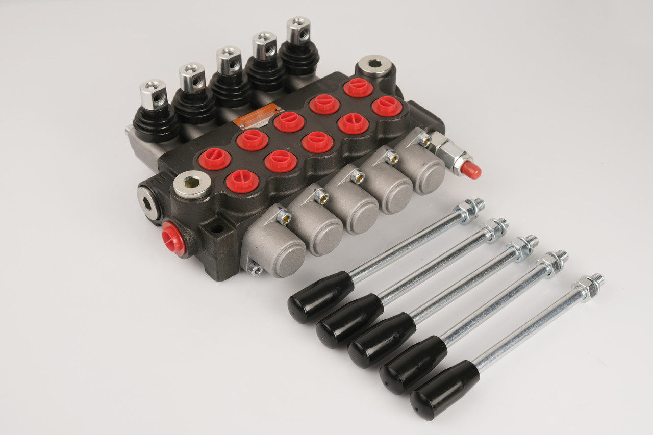 Гідророзподілювач 5P40A1A1A1A1A1GKZ1-20 моноблочний 5-ти секційний ручний, Pmax 250 Бар, Qmax 40 л/хв.