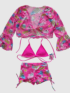 Дитячий підлітковий купальник шорти Fuba 1854 малиновий 34 36 38 40 42 розмір, фото 1