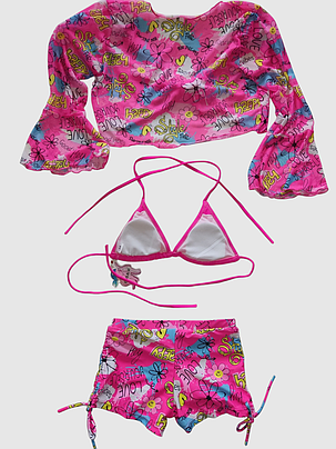 Дитячий підлітковий купальник шорти Fuba 1854 малиновий 34 36 38 40 42 розмір, фото 2