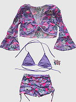 Дитячий підлітковий купальник шорти Fuba 1854 бузковий 34 36 38 40 42 розмір, фото 3