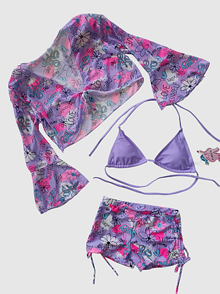 Дитячий підлітковий купальник шорти Fuba 1854 бузковий 34 36 38 40 42 розмір, фото 1