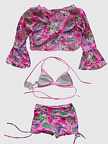 Дитячий підлітковий купальник шорти Fuba 1854 рожевий 34 36 38 40 42 розмір, фото 3