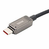 Кабель Type-C to Type-C 100W PD з індикацією для заряджання ноутбука та смартфона Remax 1.2m, фото 4