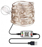 Розумна Світлодіодна гірлянда 10м, RGB, USB, управління через телефон з додатком, водонепроникна, для дому та на ялинку, фото 3