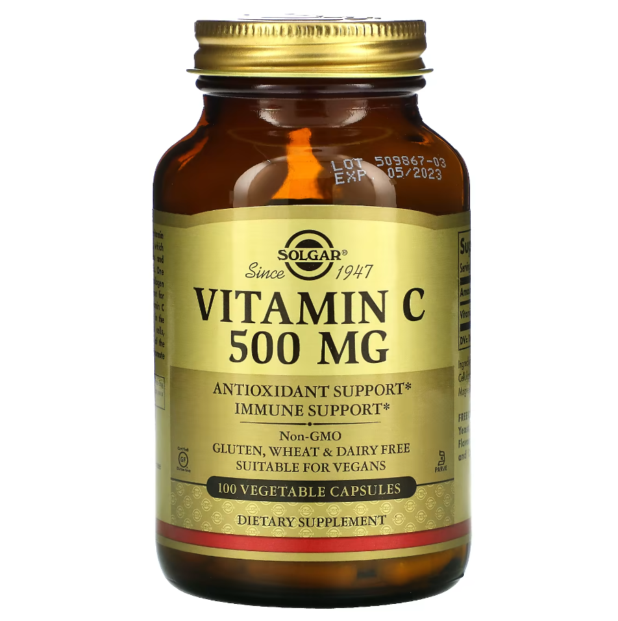 Vitamin C 500 мг Solgar 100 капсул, фото 1