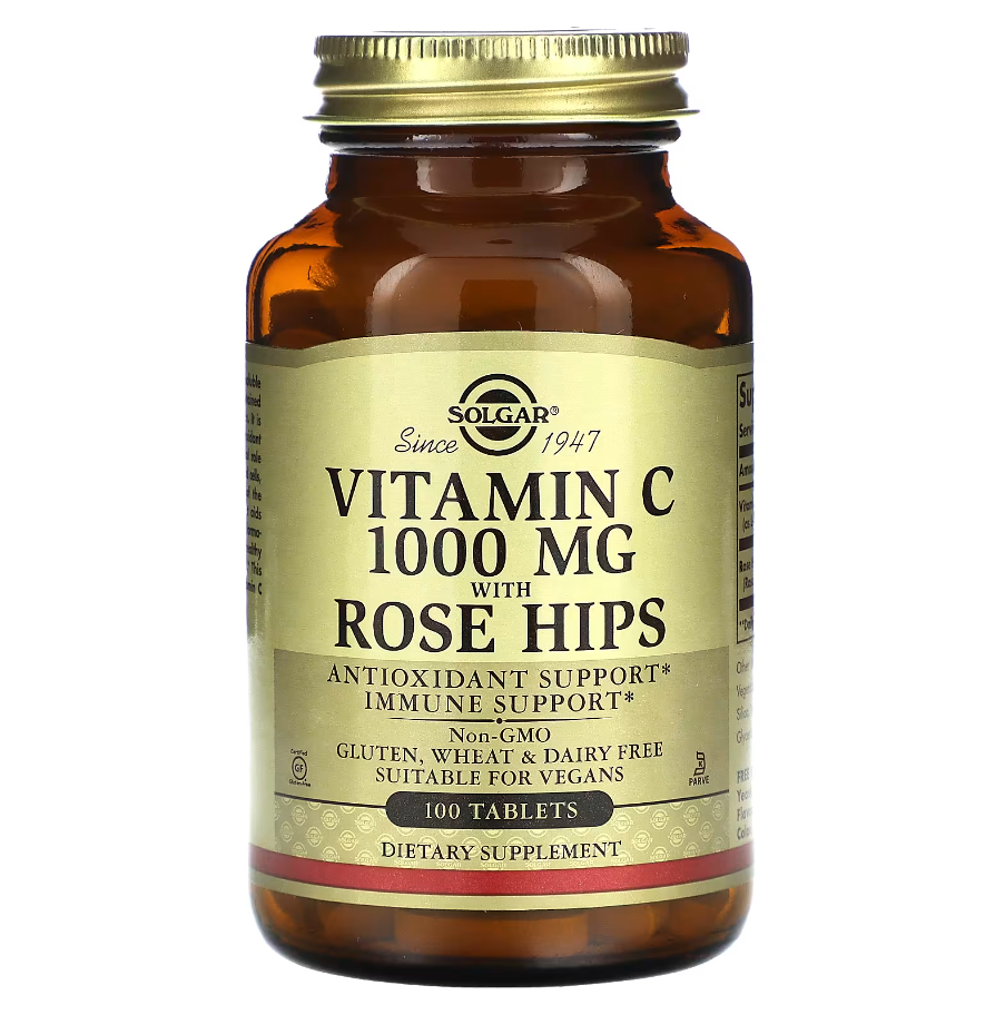 Vitamin C With Rose Hips Solgar 100 таблеток, фото 1