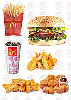 Вафельна картинка на торт Макдональдс (100201)