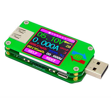 Смарт-тестер USB Meter RD UM24C з кольоровим дисплеєм та Bluetooth Тестер USB