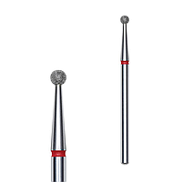 Фреза алмазна Staleks Expert куля червона 2,5 мм, для манікюру та педикюру