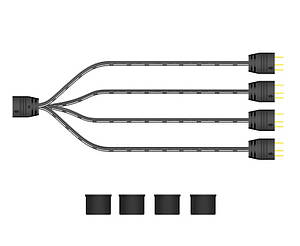 Розгалужувач живлення 1х4 для корпусного ARGB вентилятора TRY FUN HUB 0,1 м чорний