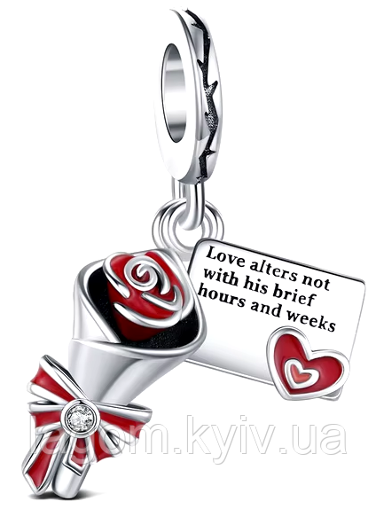 Срібний шарм-підвіска у стилі PANDORA Romantic Charm 925 проба срібна намистна на браслет ПАНДОРА, фото 1
