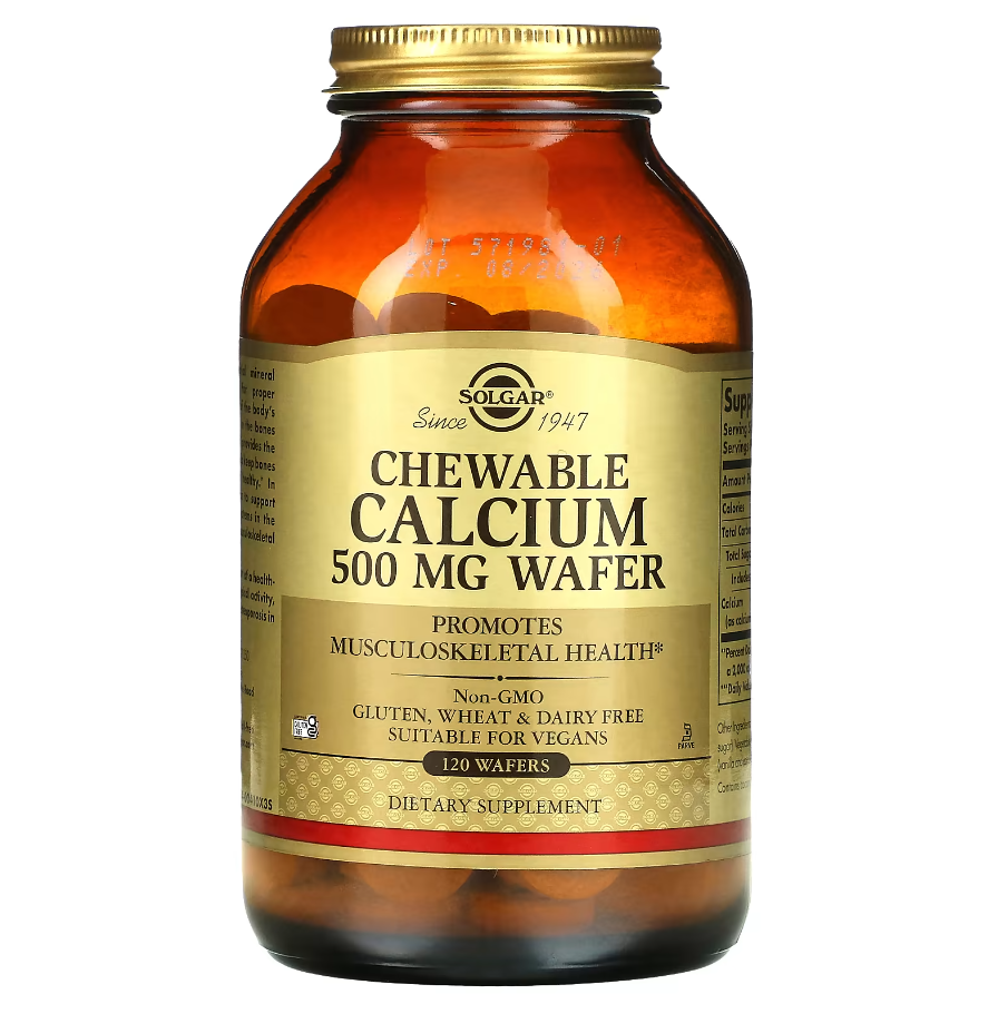 Chewable Calcium 500 мг Solgar 120 жувальних таблеток, фото 1