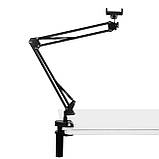 Настільний шарнірний тримач Puluz Live Broadcast із затискачем для телефона, фото 4