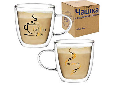 Чашка з подвійною стінкою 240мл 202-23 Coffee time ТМ SNT FG