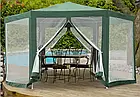 Павільйон зелений 6-гранний з москітною сіткою, фото 2