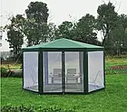 Павільйон зелений 6-гранний з москітною сіткою, фото 3