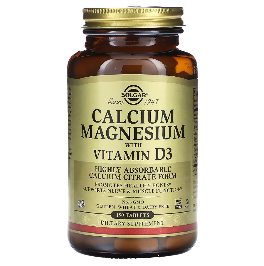 Calcium Magnesium with Vitamin D3 Solgar 150 таблеток, фото 1