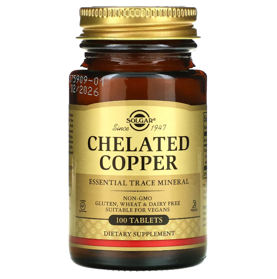Chelated Copper Solgar 100 таблеток, фото 1