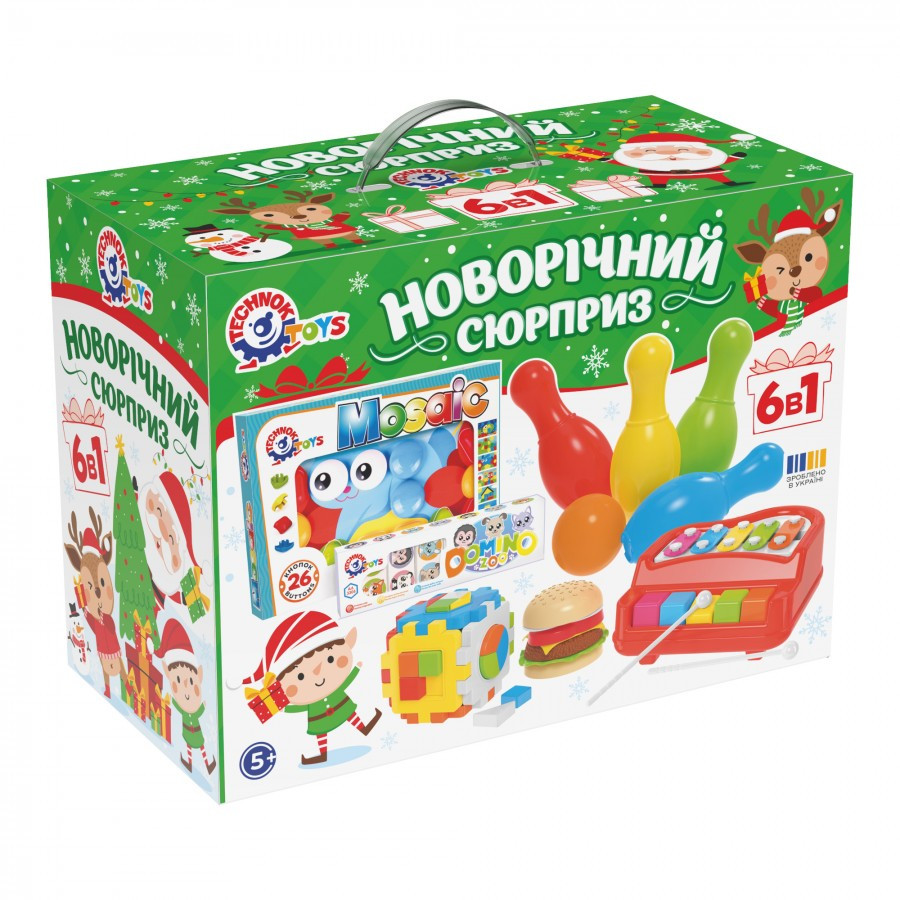 Іграшка "Новорічний набір іграшок ТехноК" 8829 (3шт) у коробці 37 х 27.5 х 19.3 см, фото 1