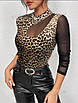 Ефектна кофта з леопардовим принтом та вставками із сітки, фото 5