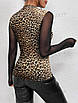 Ефектна кофта з леопардовим принтом та вставками із сітки, фото 6